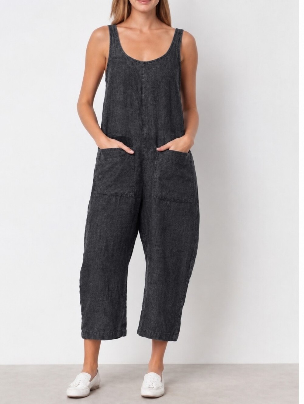 Ilana Kohn Charcoal linen Gary jumpsuit RARE